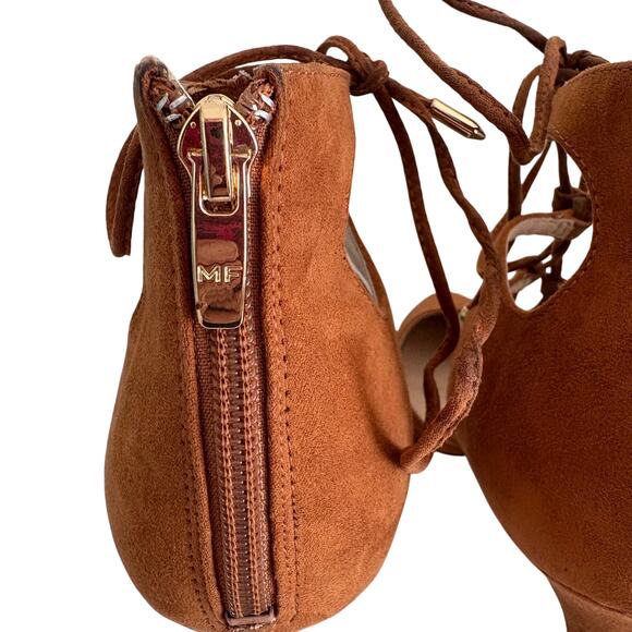 Marc Fisher Tan Lace Up d'orsay Stilleto Heels Pumps 11 - Picture 5 of 11